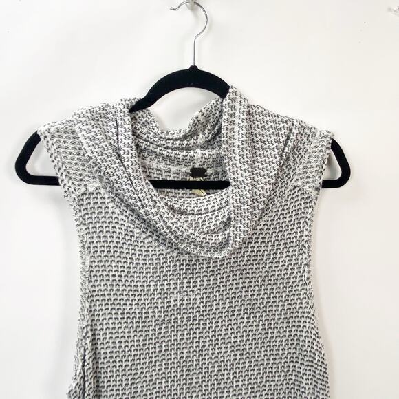 Free People Timber Cowl Neck Tank Top Pullover White Black Women's Medium Casual - Picture 3 of 12